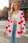 Heart Button Down Long Sleeve Cardigan