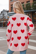 Heart Button Down Long Sleeve Cardigan