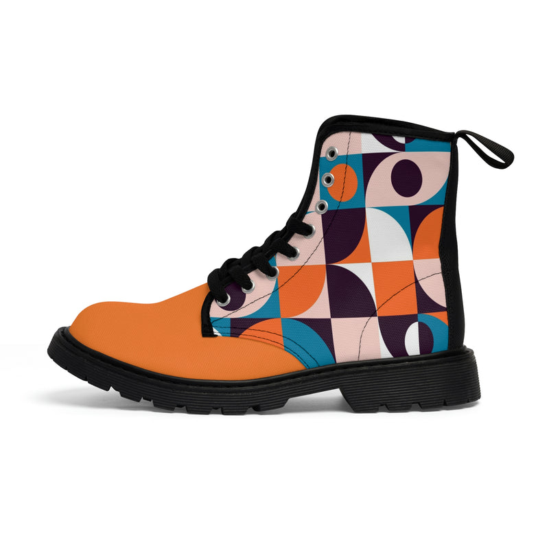 Women's Canvas Boots vintage print