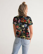 Floral Butterfly V-Neck Tee