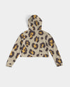 Retro Animal Print Cropped Hoodie