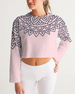 Abstract  Soft Pink Cropped Sweatshirt