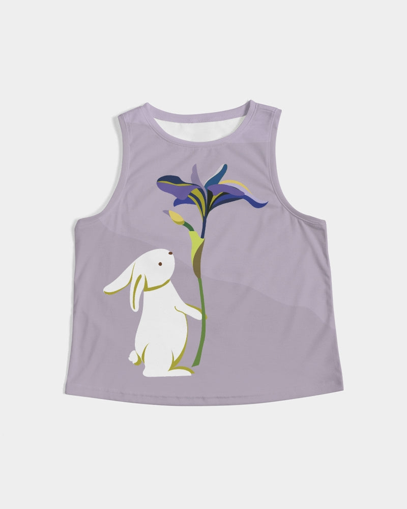 Bunny and Flowers Women's Cropped Tank