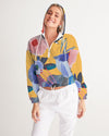 Floral Acrylic Cropped Windbreaker