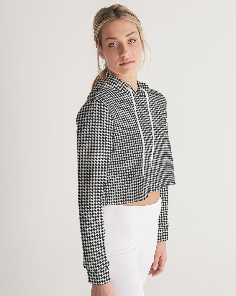 Small Houndstooth Women's Cropped Hoodie