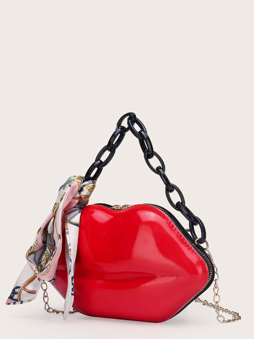 Lip Shaped Satchel Bag