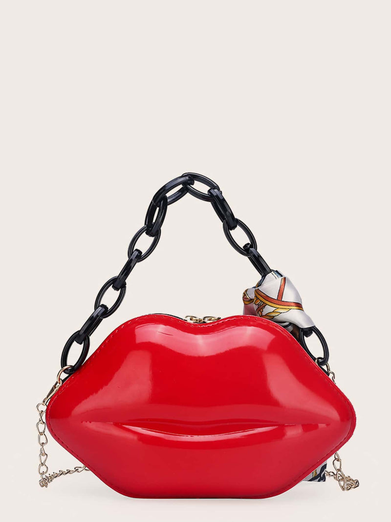 Lip Shaped Satchel Bag