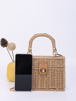 Mini Turn Lock Chain Straw Bag