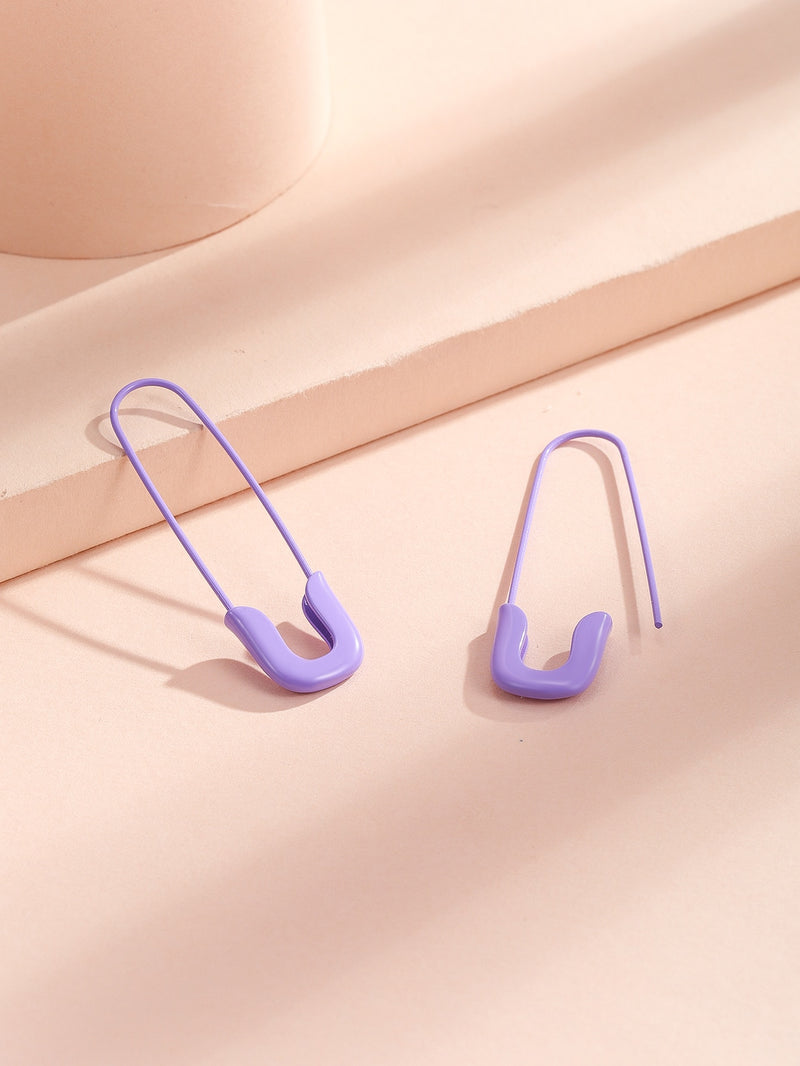 Safety Pin Design Earrings