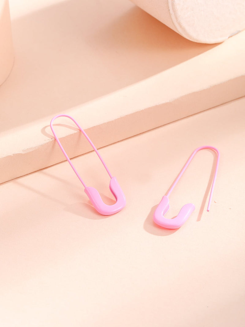 Safety Pin Design Earrings