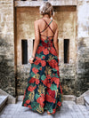 Tropical  Backless Cami Dress