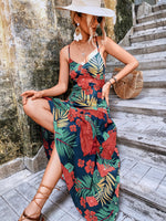 Tropical  Backless Cami Dress