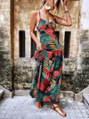 Tropical  Backless Cami Dress