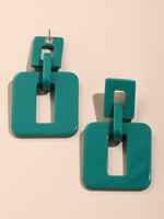 Hollow Out Square Drop Earrings