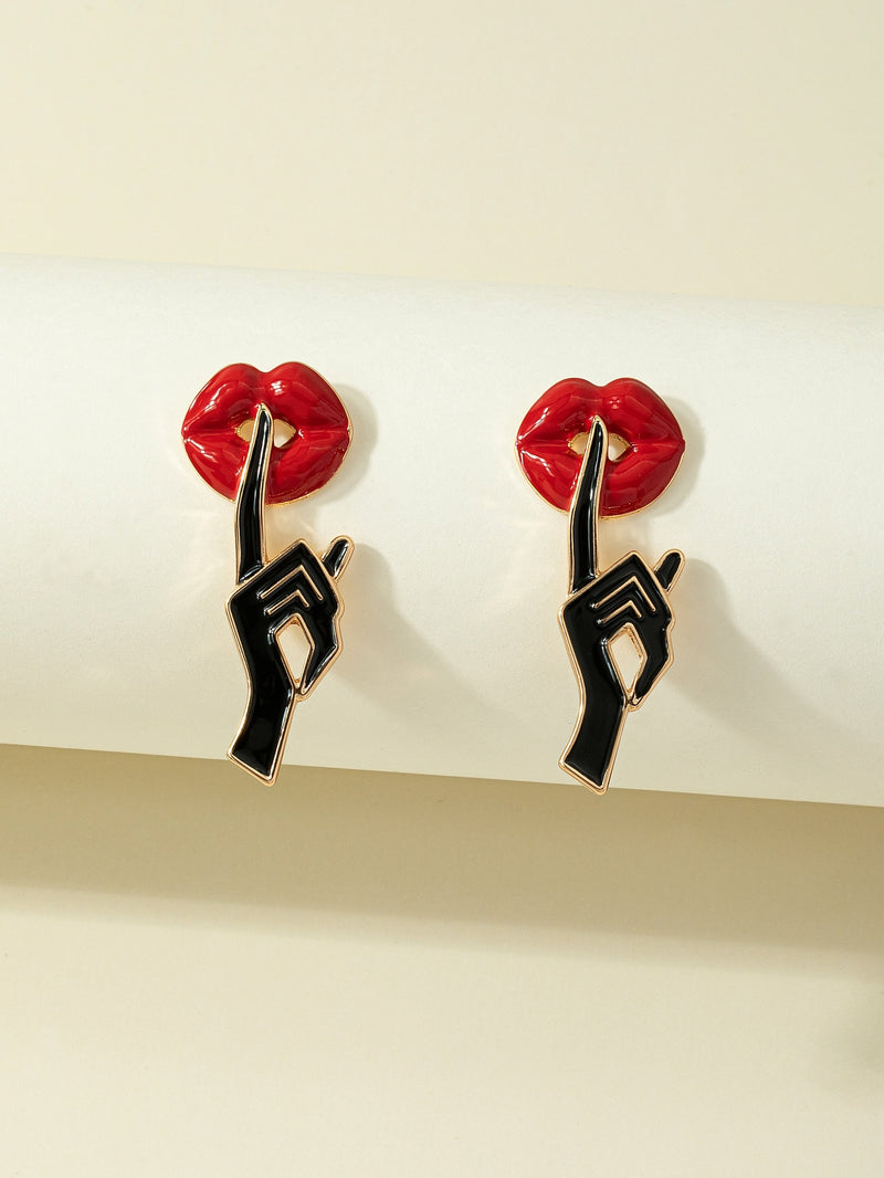 Lip Gesture Design Earrings