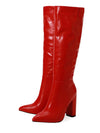 Point Toe Zipper Side Chunky Heeled Classic Boots