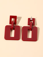 Hollow Out Square Drop Earrings