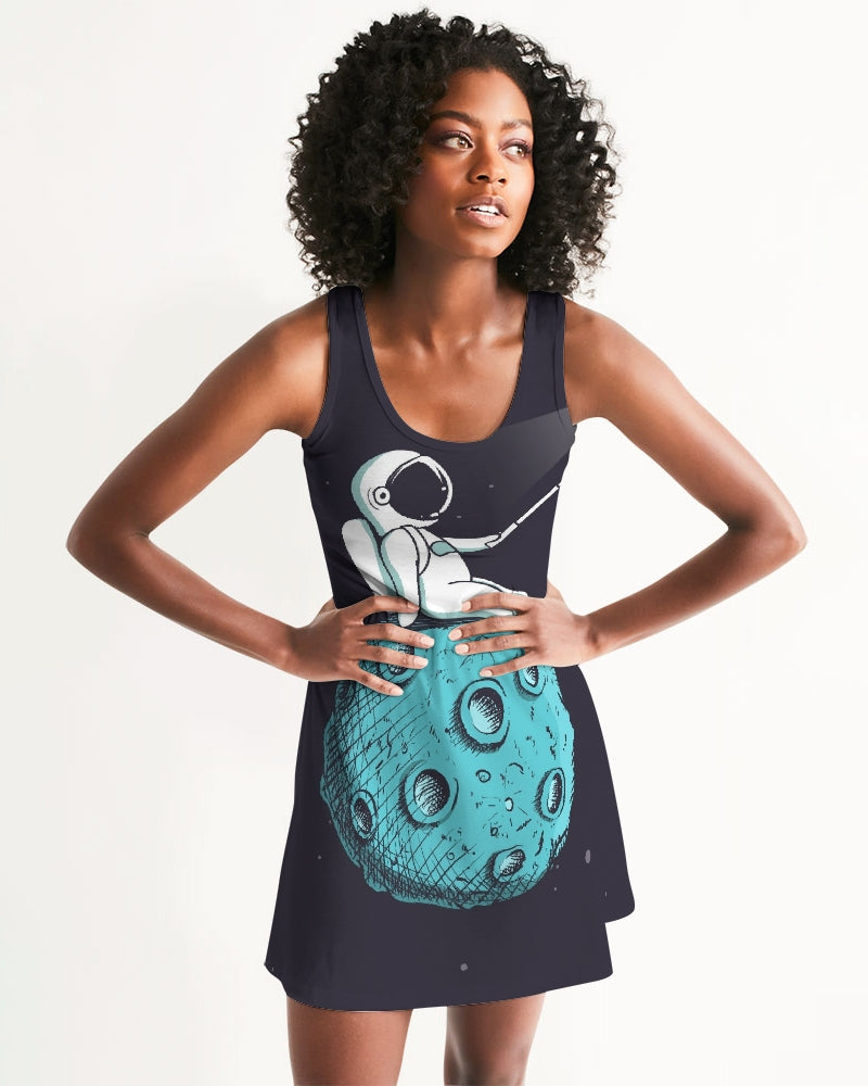 On the moon Women's Racerback Dress