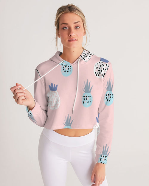 Summer Pineapples  Cropped Hoodie