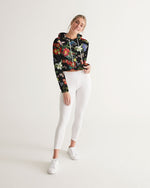 Floral Butterfly Cropped Hoodie