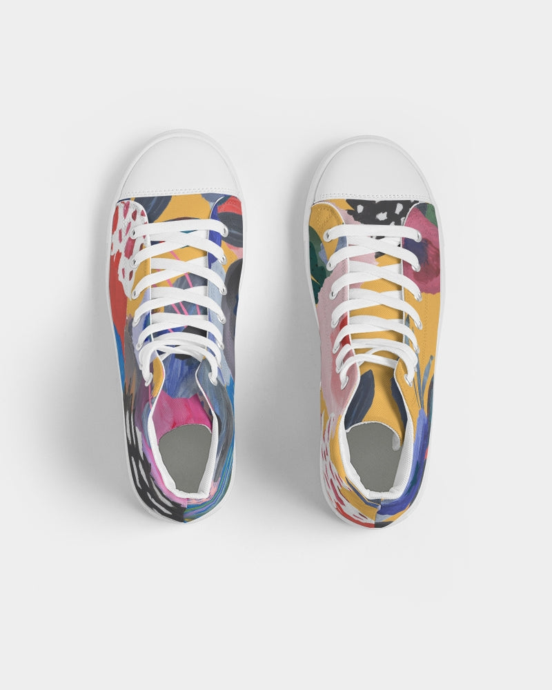 Summer Flower painting High top Canvas Shoe