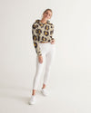 Retro Animal Print Cropped Hoodie