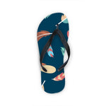 Floral Feather Flip Flops