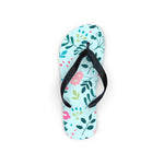 Floral Blue Flip Flops