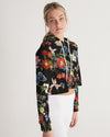 Floral Butterfly Cropped Hoodie