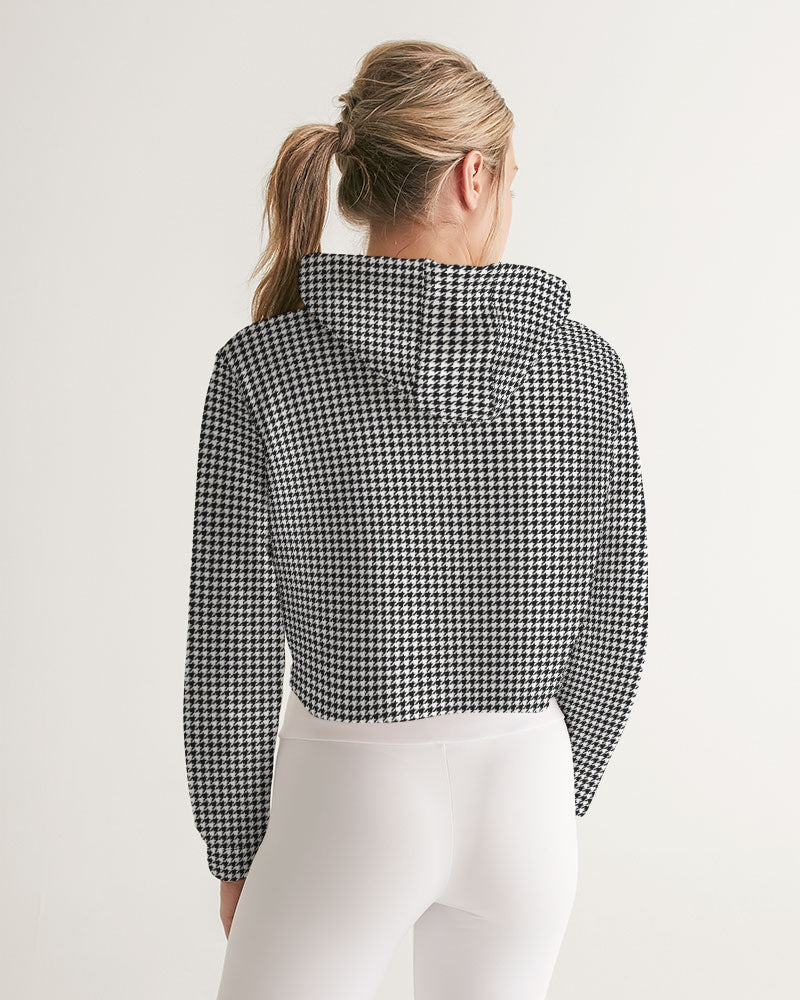 Small Houndstooth Women's Cropped Hoodie