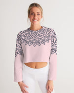 Abstract  Soft Pink Cropped Sweatshirt