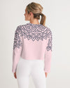 Abstract  Soft Pink Cropped Sweatshirt