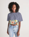 Summer Gingham Lounge Cropped Tee