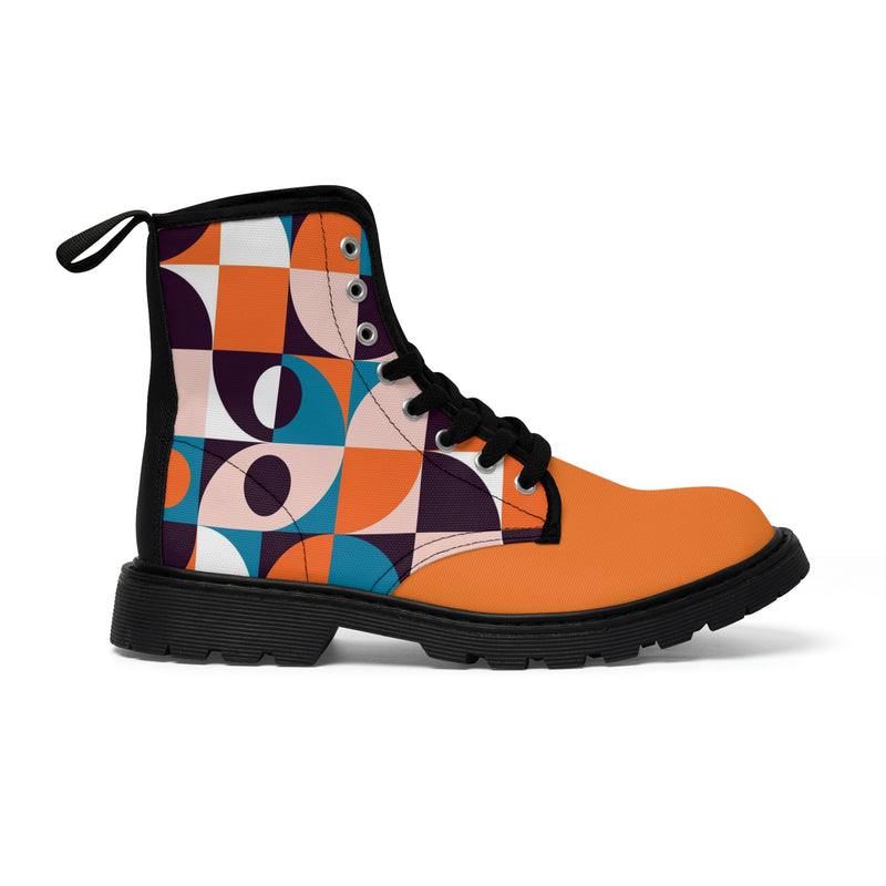 Women's Canvas Boots vintage print