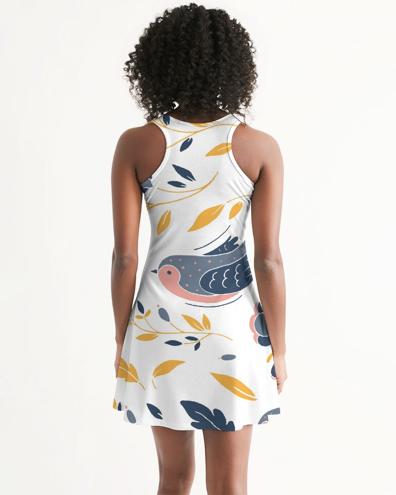 Floral Birds  Racer back Dress