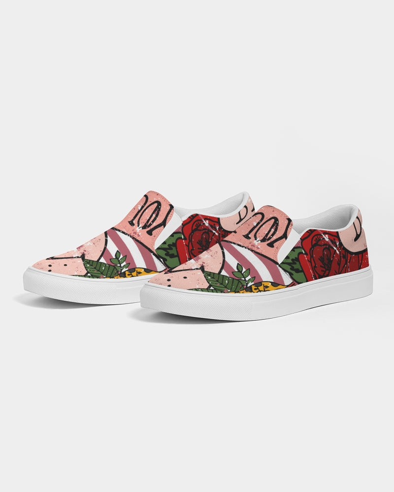 Pop Art Flowers On Canvas Shoe