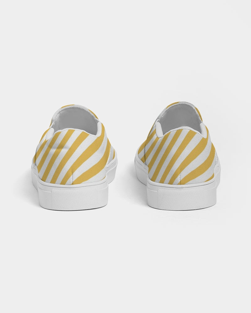 Summer Bright yellow strips Canvas Shoe