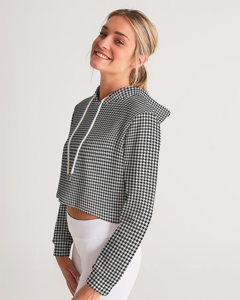 Small Houndstooth Women's Cropped Hoodie