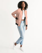 Retro Peach Polka Dot  Bomber Jacket