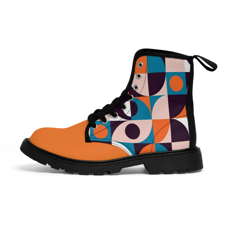 Women's Canvas Boots vintage print