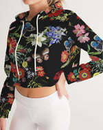 Floral Butterfly Cropped Hoodie