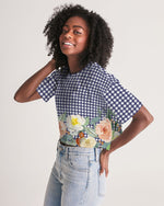 Summer Gingham Lounge Cropped Tee