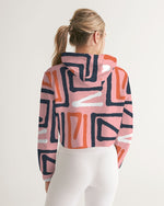 Abstract  pink Cropped Hoodie