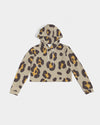 Retro Animal Print Cropped Hoodie