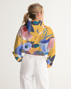 Floral Acrylic Cropped Windbreaker