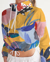 Floral Acrylic Cropped Windbreaker