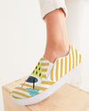 Summer Bright yellow strips Canvas Shoe