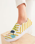 Summer Bright yellow strips Canvas Shoe