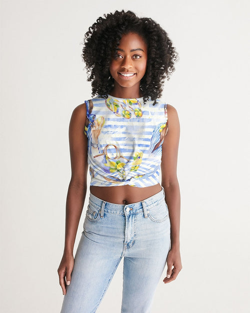 Summer Lemons  Twist-Front Tank