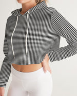 Small Houndstooth Women's Cropped Hoodie